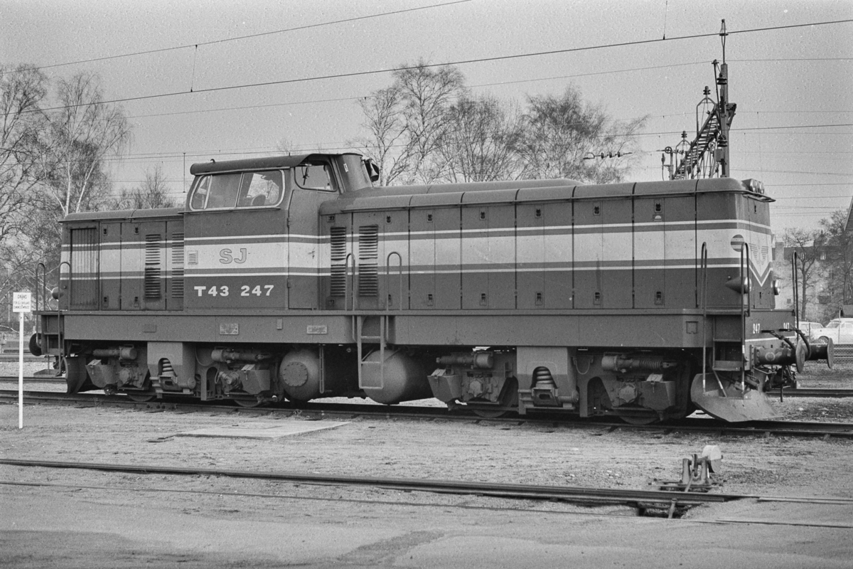 Svensk diesellokomotiv type T43 nr. 247 i Ângelholm i Sverige.