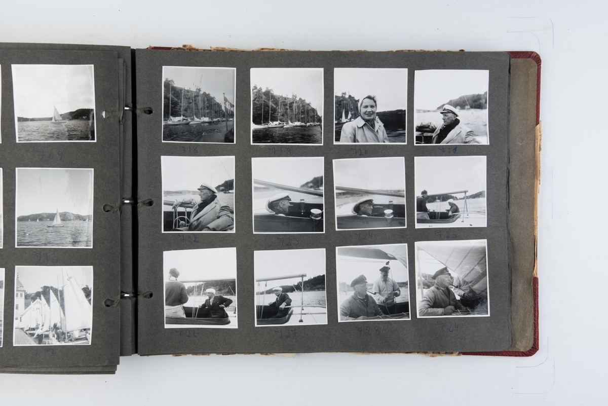 Album med fotografier av sportsseilere og miljøet omkring dem 1949-1951. Fotografert av Grethe Bruu. Album nr. 1.