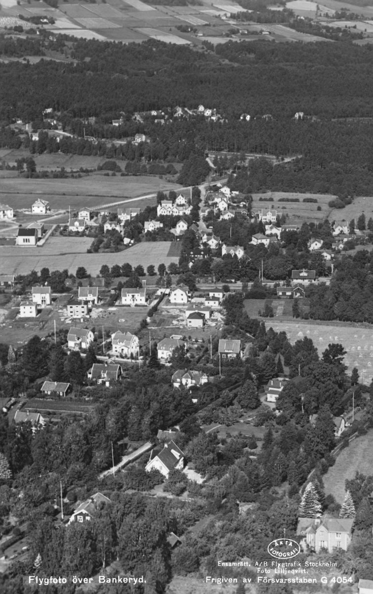 Flygfoto över Bankeryd i Jönköpings kommun. Nr G.4054.
