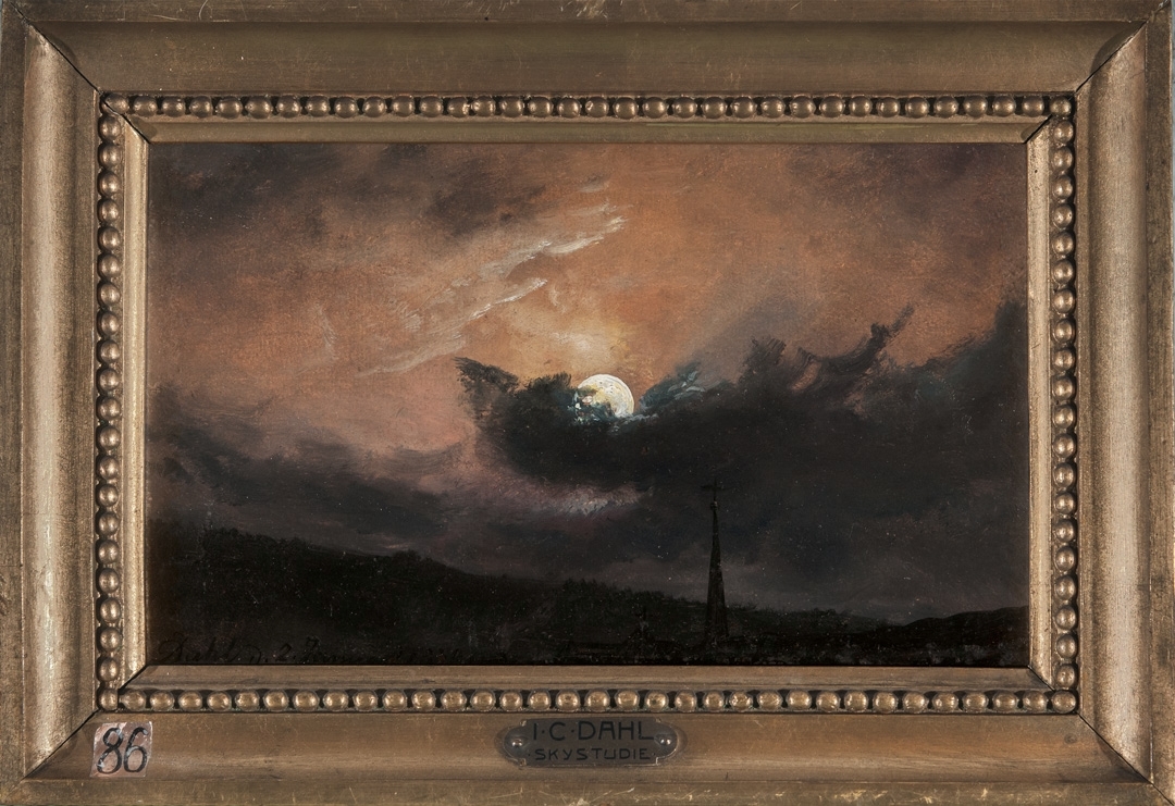 Månen bak skyene [Maleri]