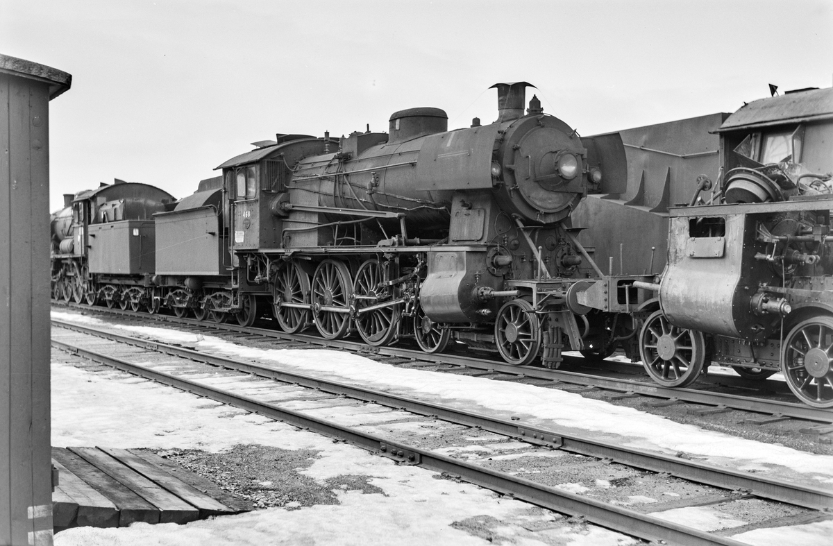Hensatt damplokomotiv type 30c nr. 468 på Marienborg.