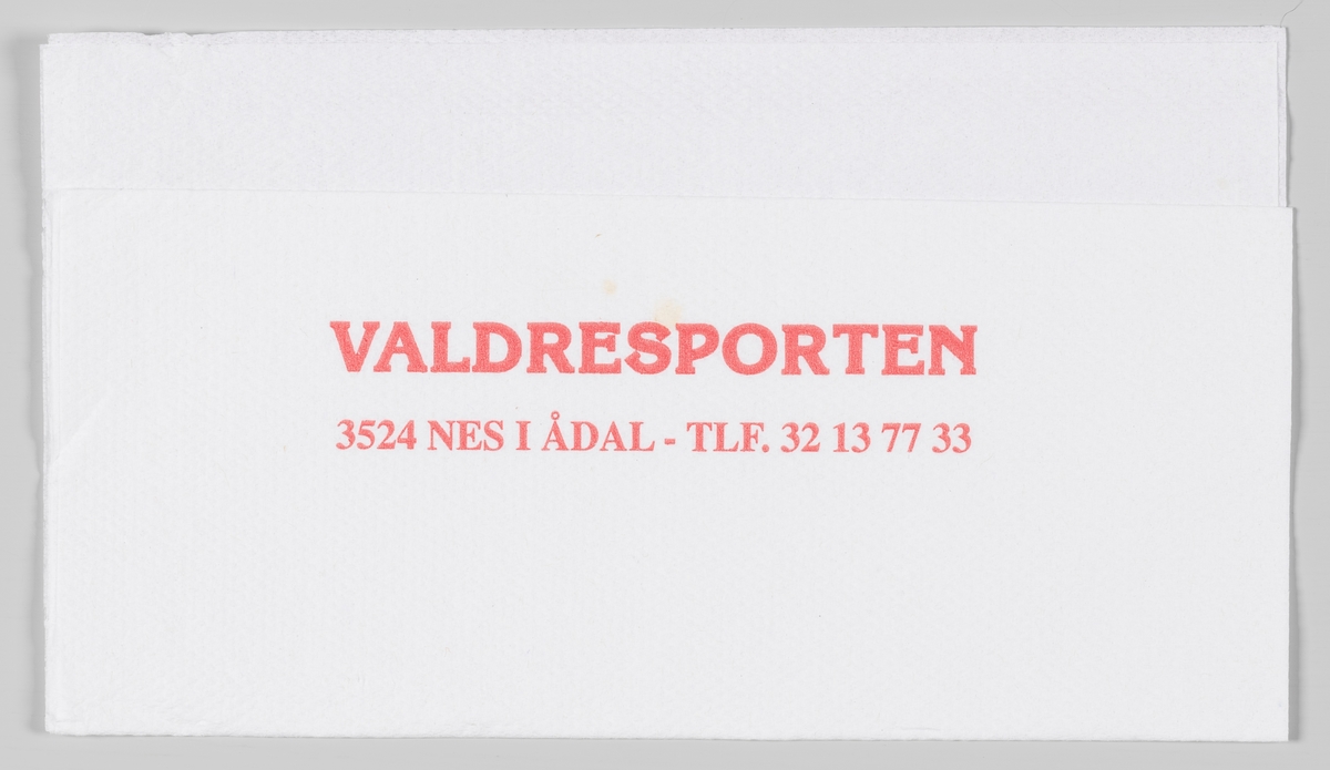 En reklametekst for Valdresporten kro og motell på Nes i Ådal.