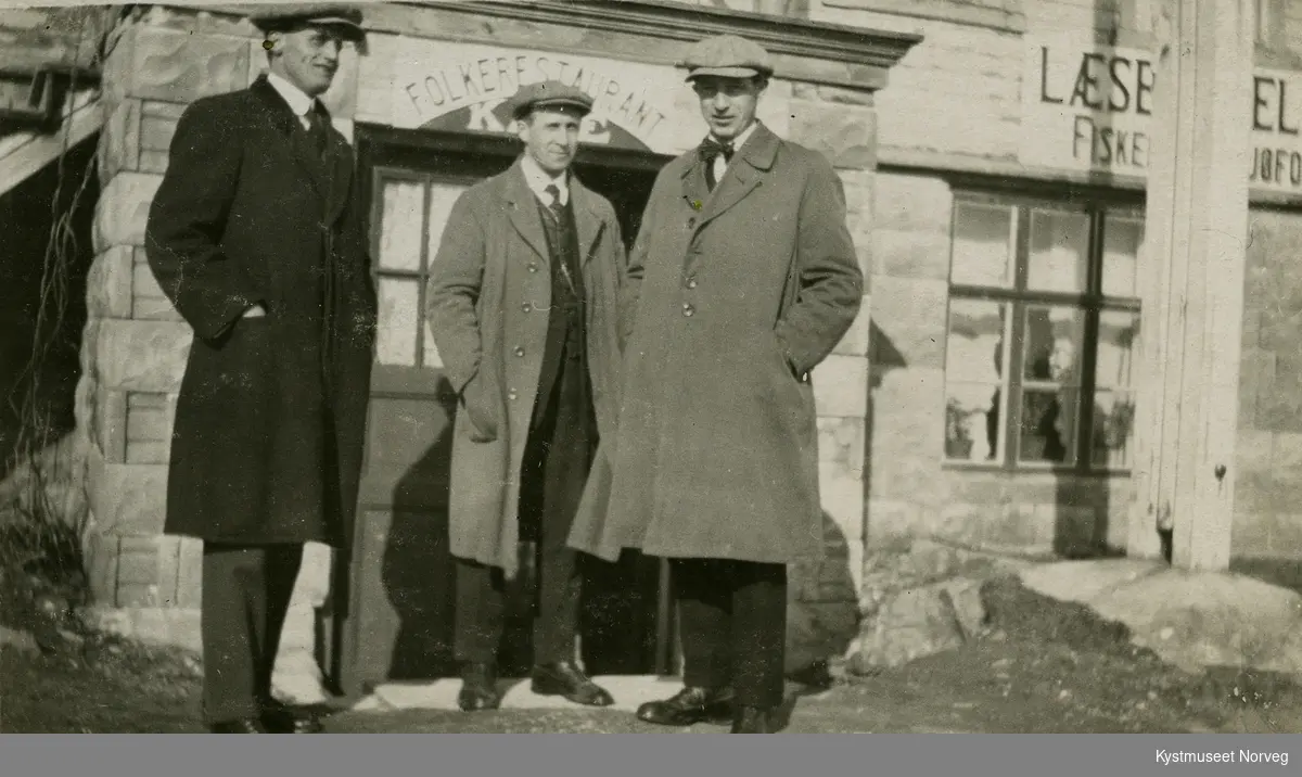 Rørvik, fra venstre Evald Nordli, Georg Ryum og Evald Haugland