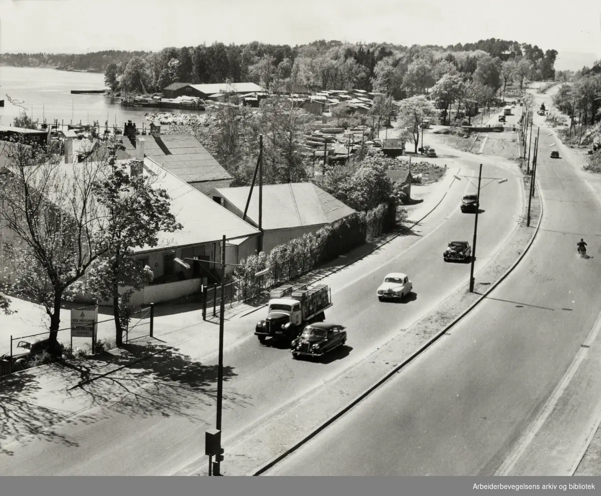 Drammensveien. Mørtelverket. Juni 1958