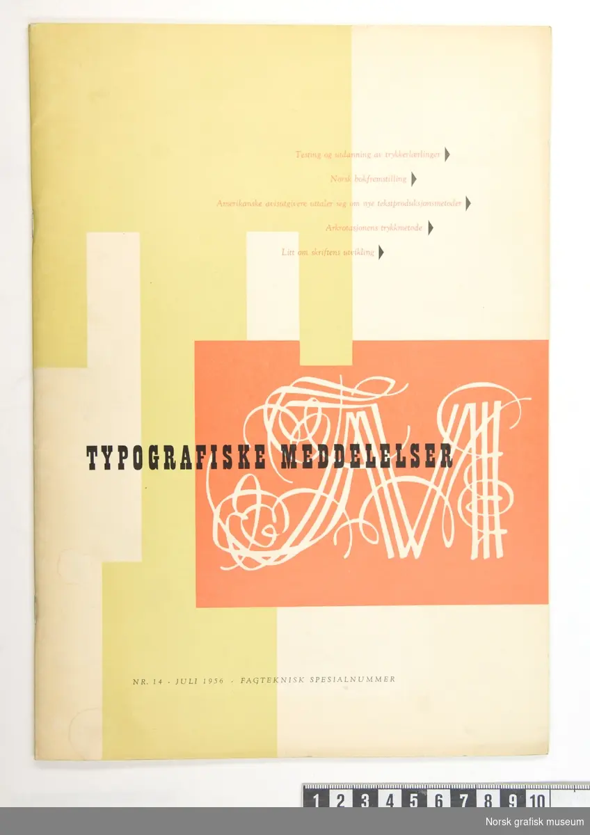 Ett eksemplar av Den typografiske forenings tidsskrift "Typografiske meddelelser",