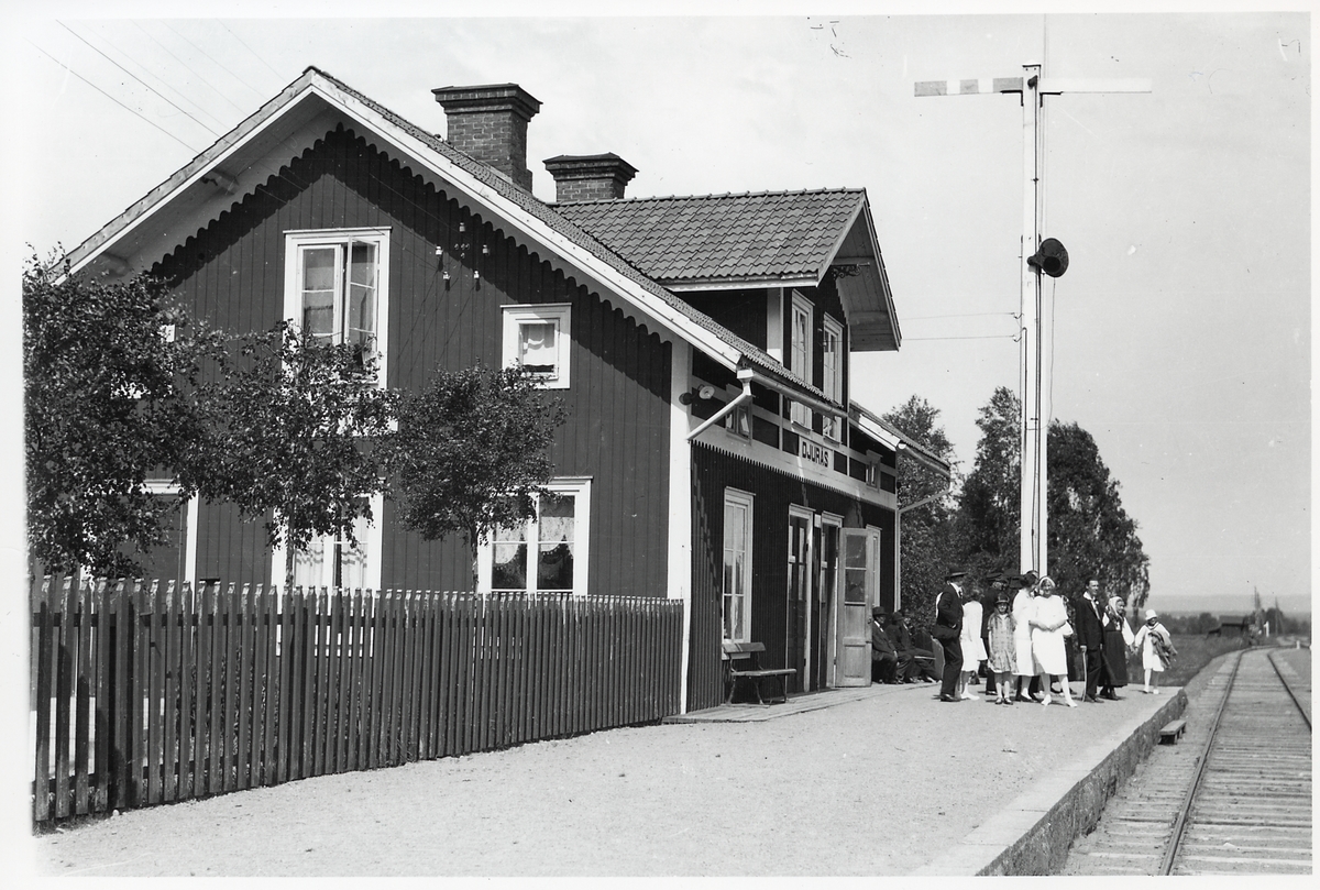 Resande på Djurås station.