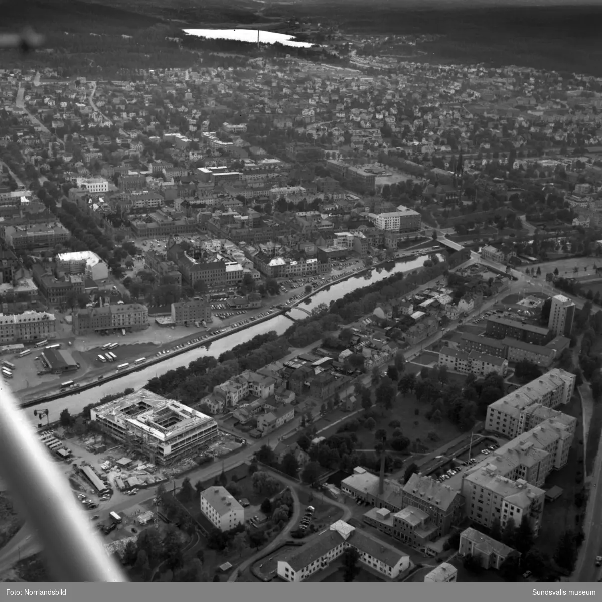 Flygfoton över lasarettet på Norrmalm.