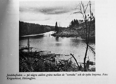 Jandebafloden. Delvis gräns mellan "svenska" och tyska linjerna.