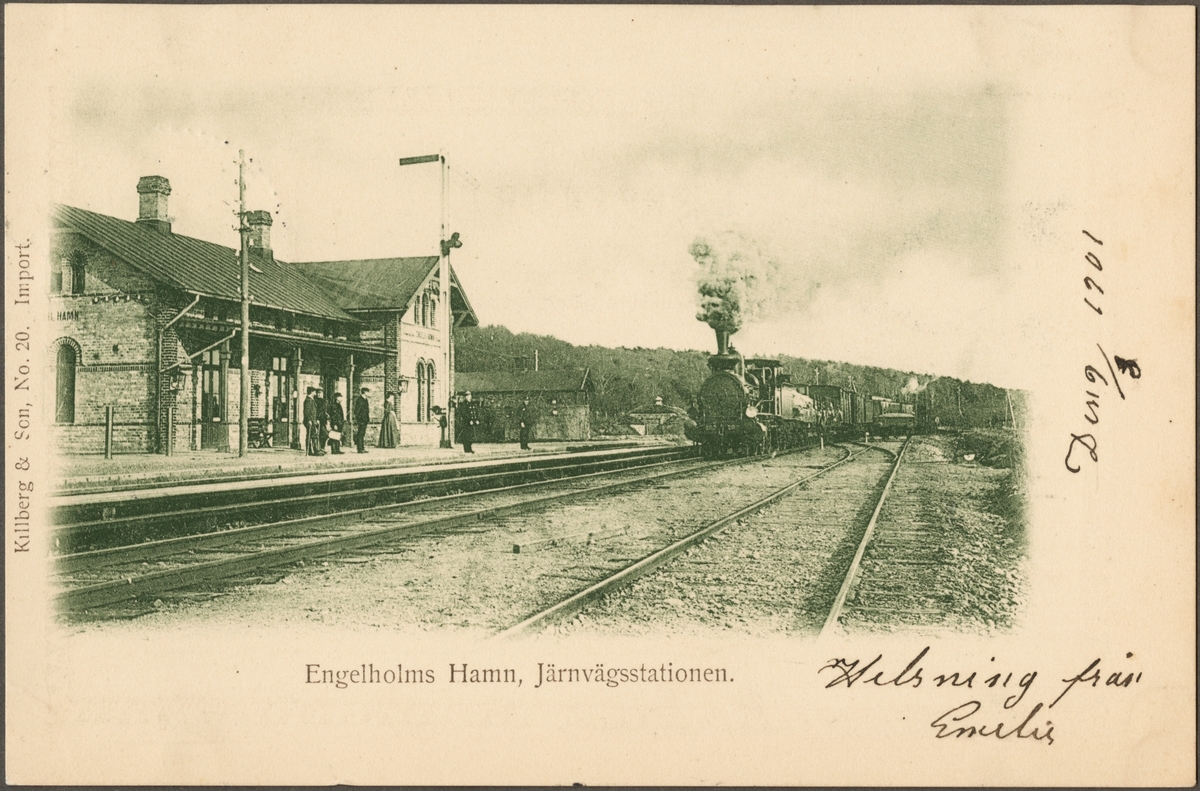 Järnvägsstationen i Skälderviken. Namnbyte från Engelholms Hamn september 1902.