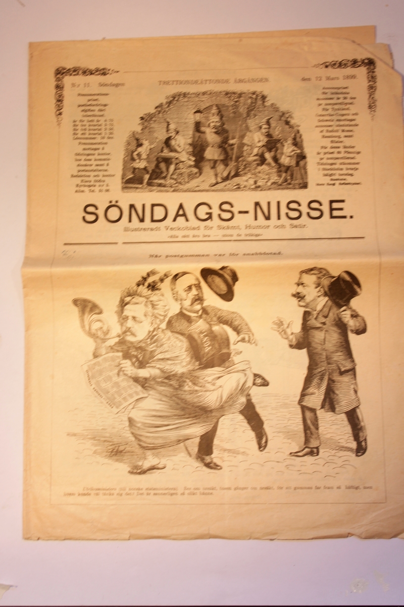 Humortidningen Söndagsnisse Nr 21, 1899
Illustrerat veckoblad för skämt, humor och satir "Alla sätt äro bra utom de tråkiga" Voltaire