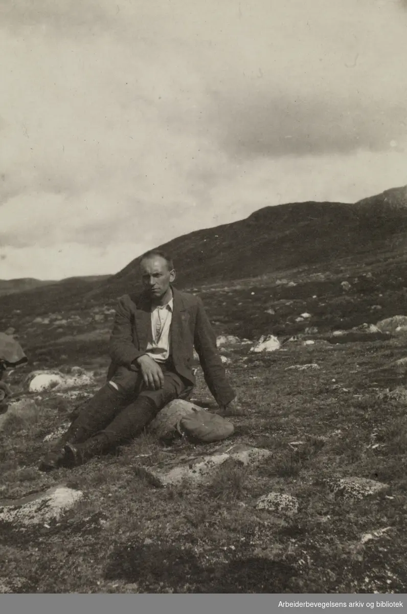 Fjelltur på Hardangervidda, sommeren 1918. Martin Tranmæl.