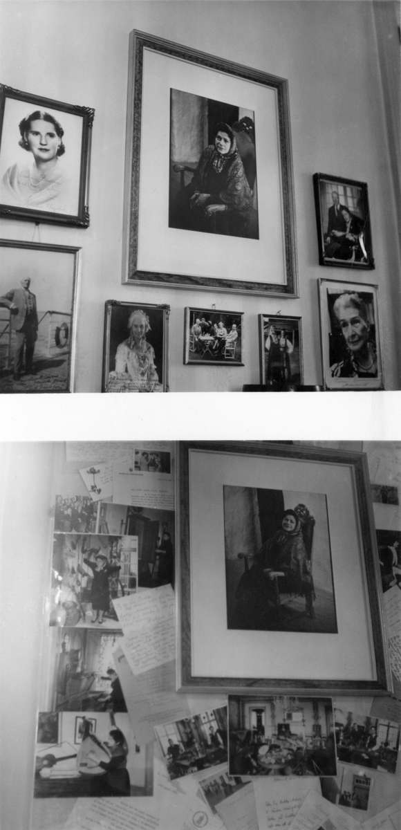 Diverse fotografier og portretter med tilknytning til fru Victoria Bachke.