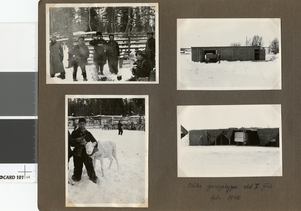 Text i fotoalbum: "Olika garagetyper vid V. förd. febr 1940."