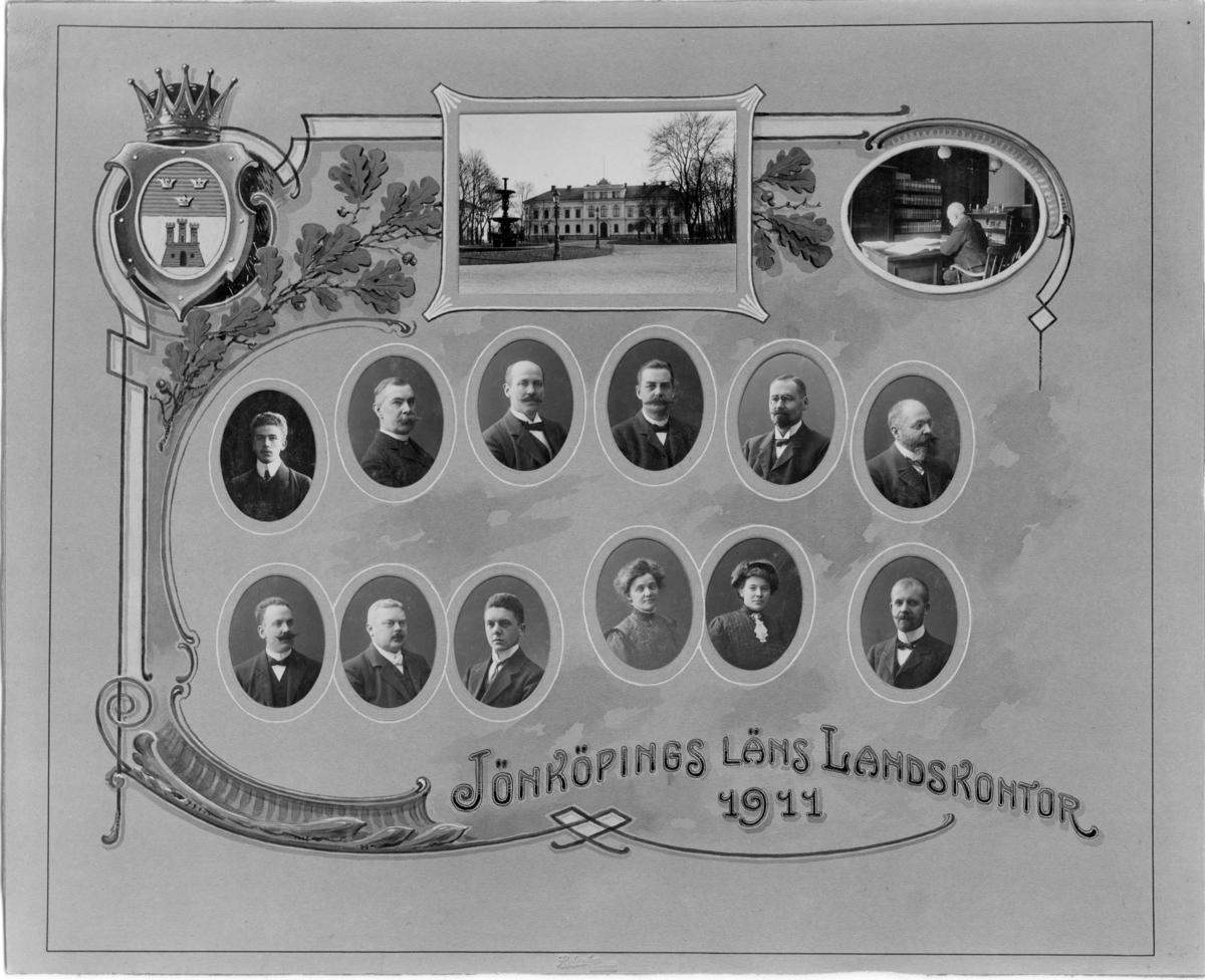 Personer vid Jönköpings Läns Landskontor år 1911.
