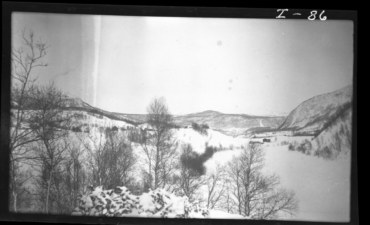 Fra Selfors mot Storfjord. Ca. 9 km ovenfor Tverrvik. Selfors vannmerke til høyre for fotograf.
