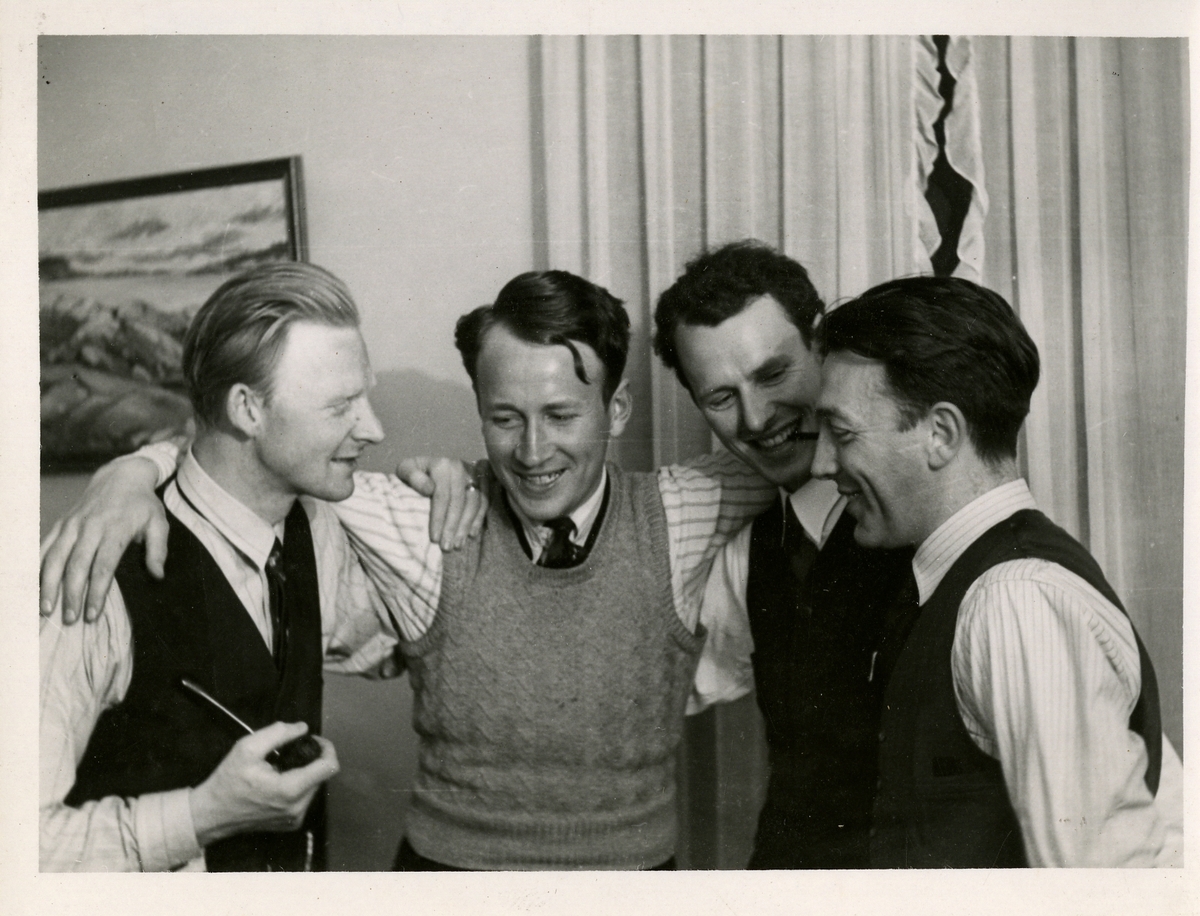 Fra venstre: Torbjørn Baustad, Ingolf Schanke, usikker og Olaf T. Ranum junior.