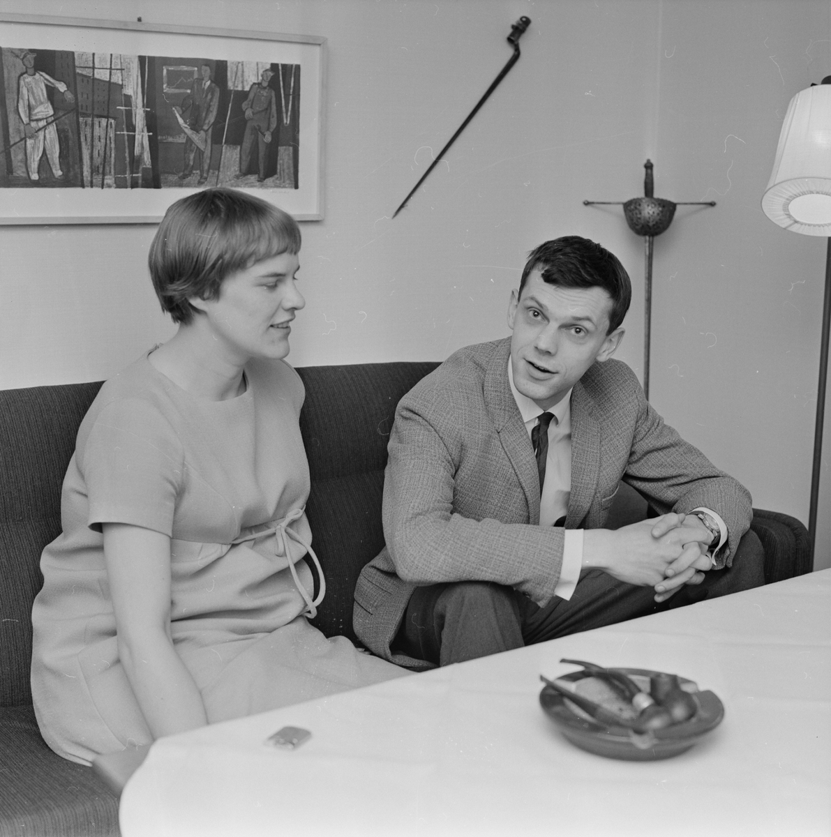 Monika och Sverker André i sin studentlägenhet på Rackarbergsgatan