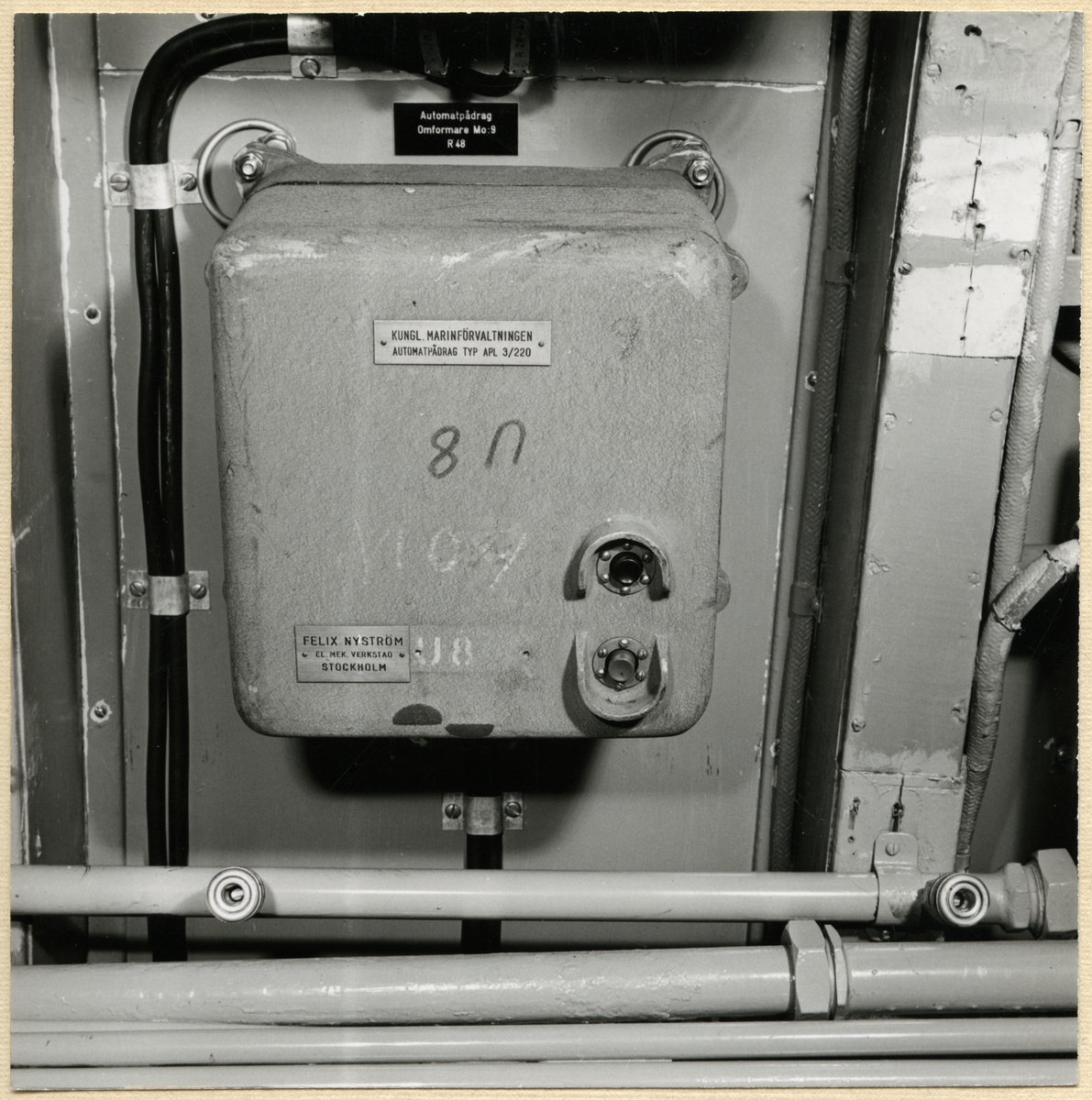 Automatpådrag för omf. Mo9 med lock TR. LA-5. 22/10 1963