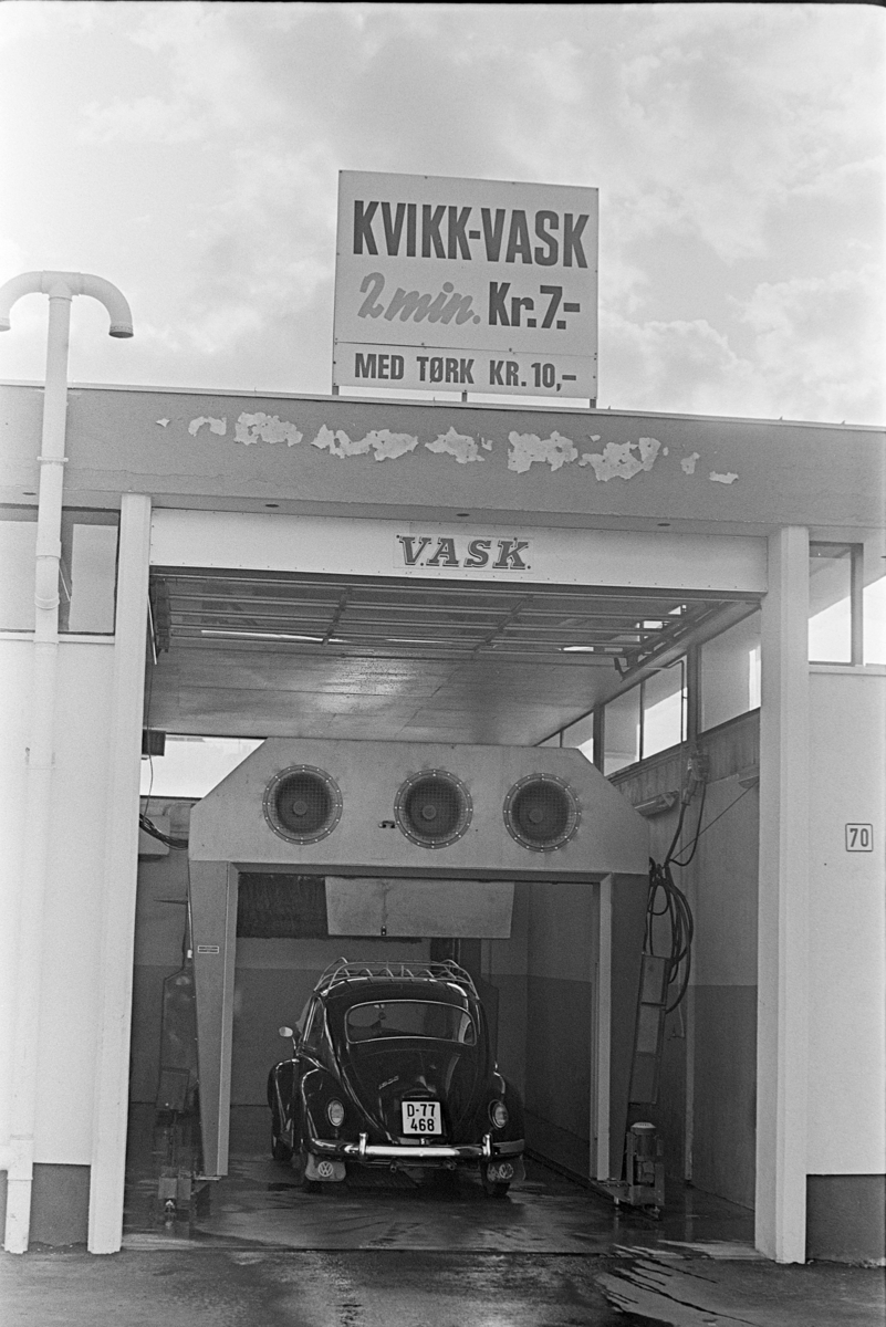 Bilvask, vaskeautomat, vaskehall, Folkevogn, "Boble", Volkswagen, D-77468. Hamar.? "Kvikk-Vask"