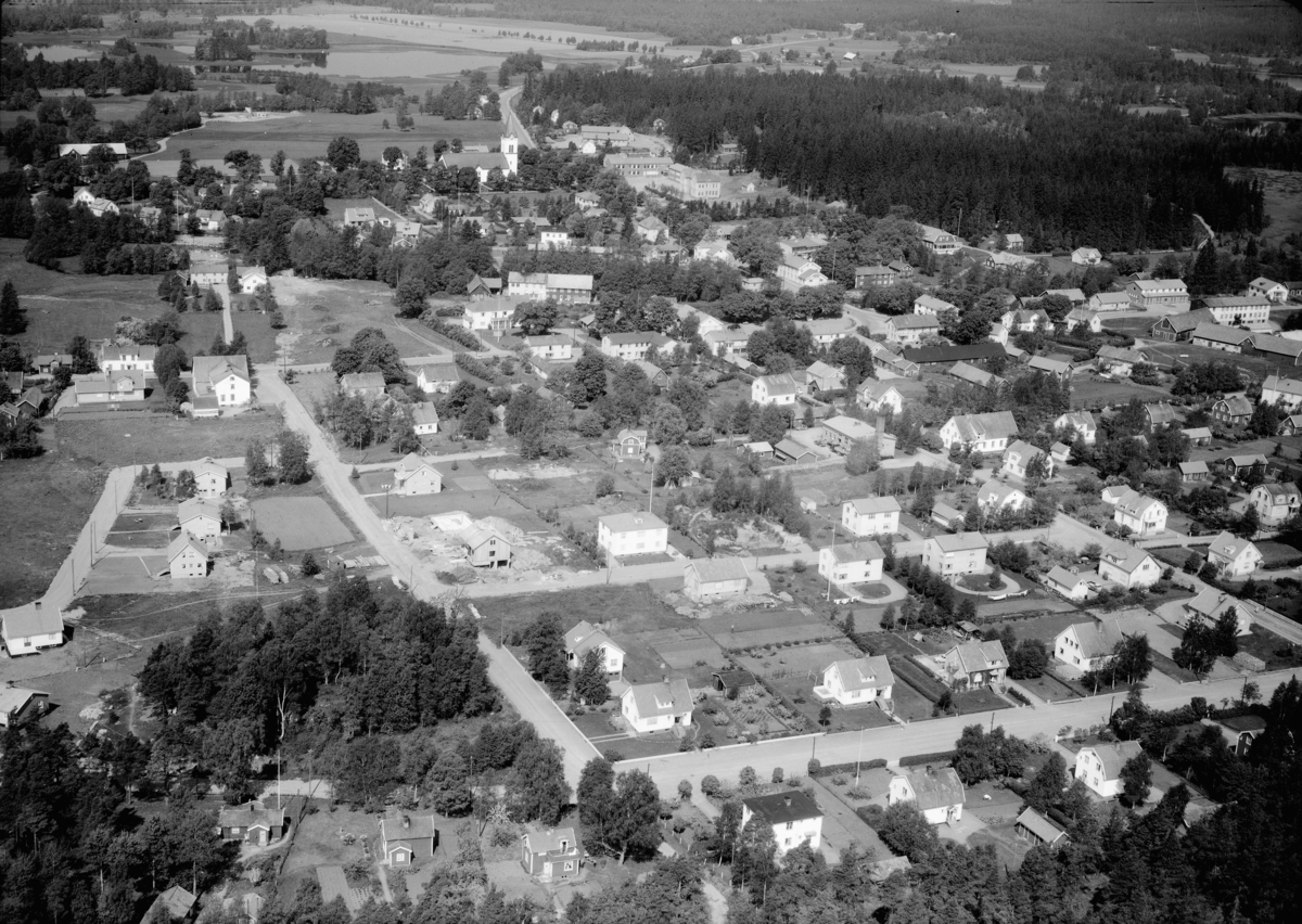 Flygfoto över Vrigstad i Sävsjö kommun, Jönköpings län. Nr: 165/1960