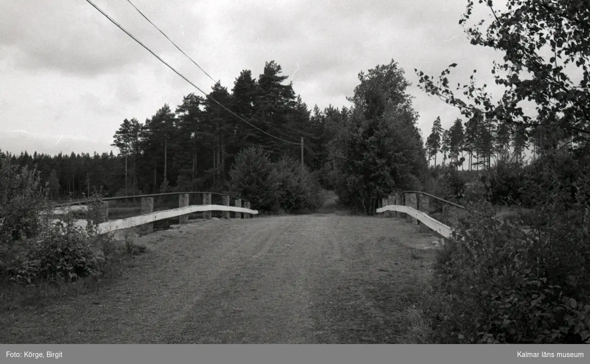 Bro över Vapenbäcksån vid Orranässjön, Sjöabro intill vägen Lenhovda-Orrefors-Nybro i Nybro kommun. Foto, intill riksväg 31. Vägmiljö från sydsydost.