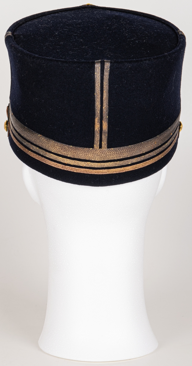 Uniformsmössa, blå med överstelöjtnantsbeteckning. M/1865-99