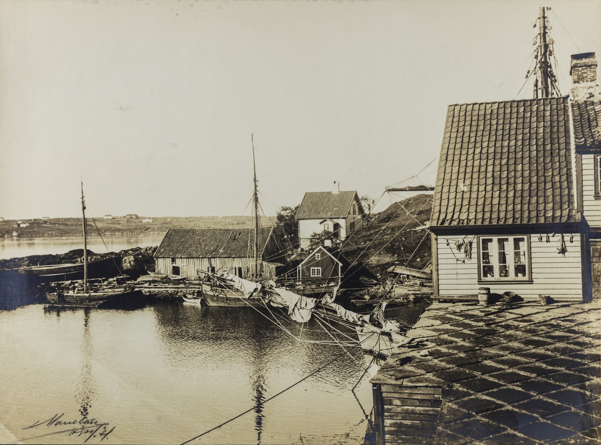 Smedasundet og Risøy sett mot nordvest i 1880-årene.