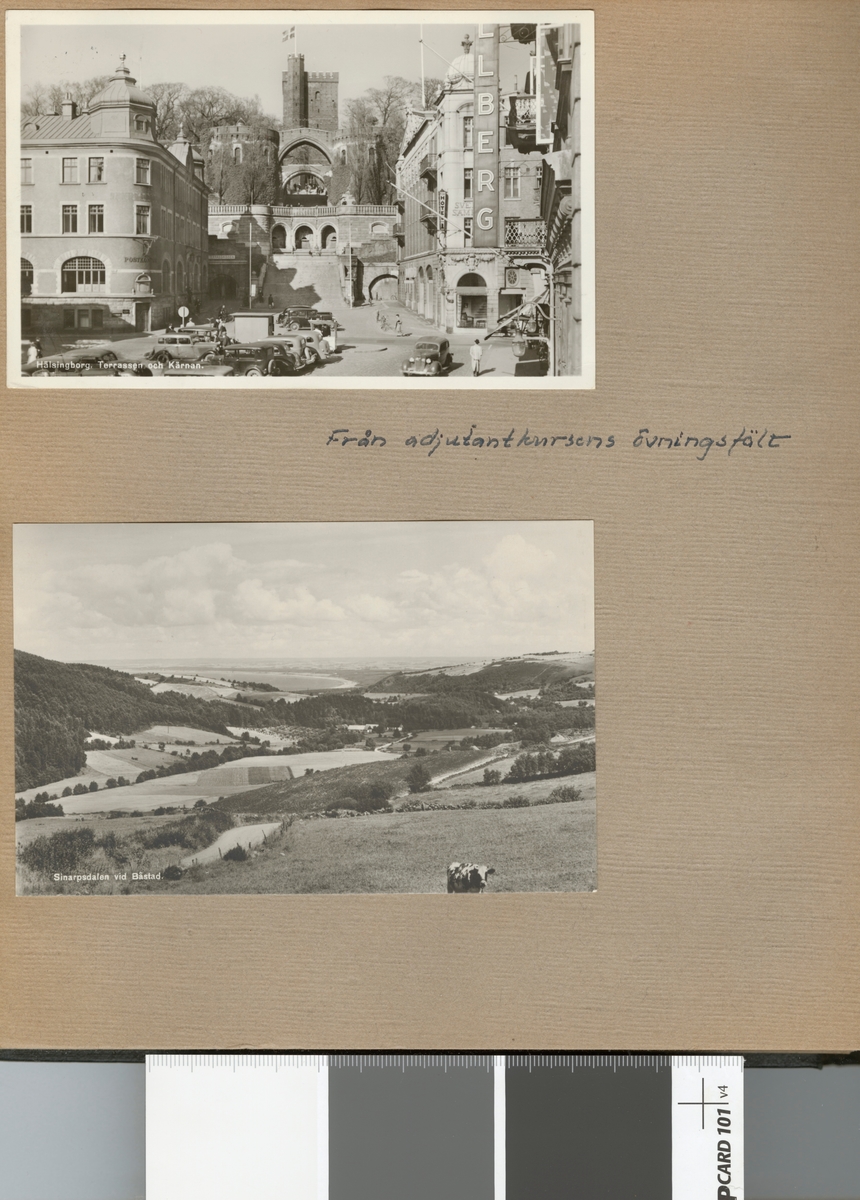 Text i fotoalbum: "Adjutantkursen juni 1940. Tyringe-Torekov m. fl. platser. Hälsingborg. Terassen och kärnan".