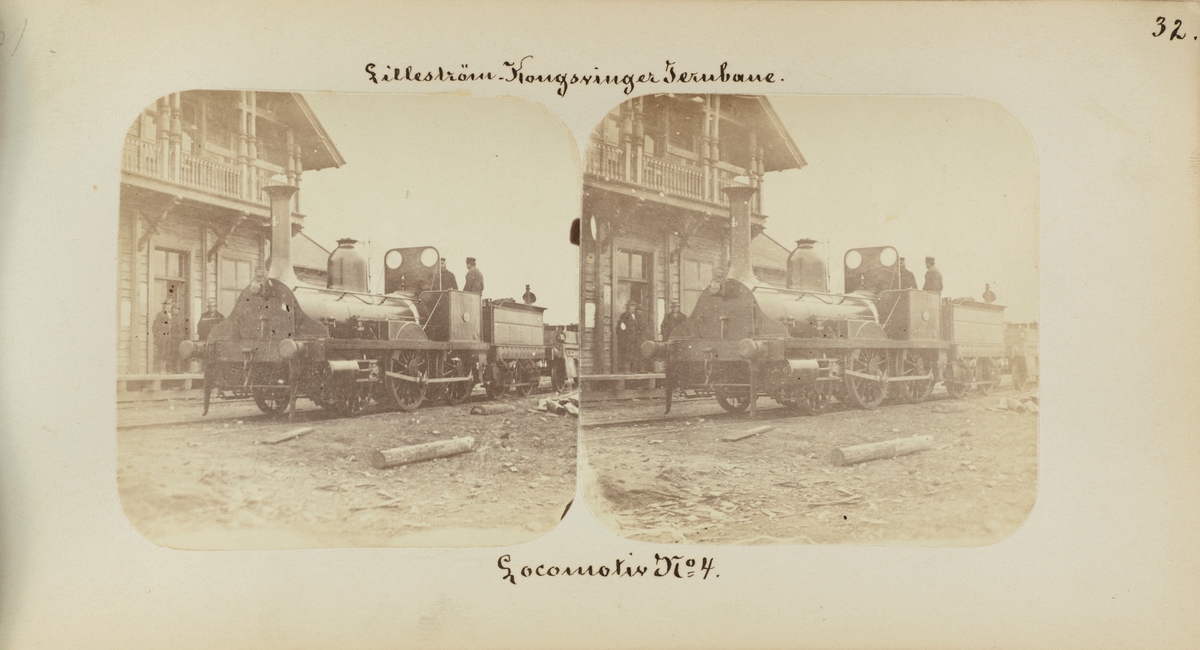 Kongsvingerbanens damplokomotiv type 2a nr.  (senere nr. 16) på Årnes stasjon