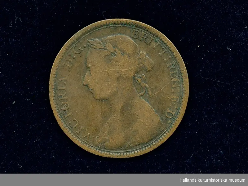 Engelskt mynt. 1/2 Penny, 1889. 