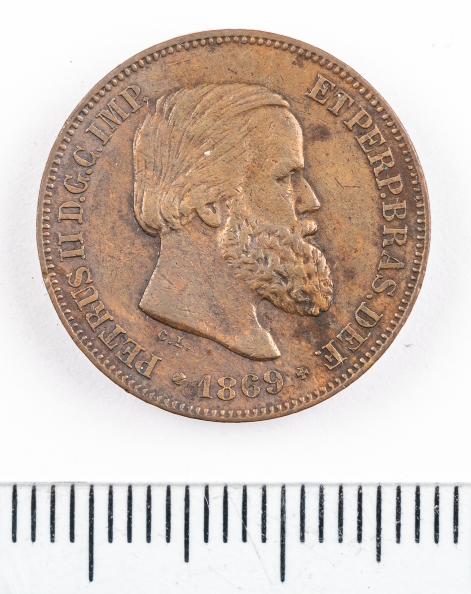 Mynt, Brasilien, 1869, 10 Reis