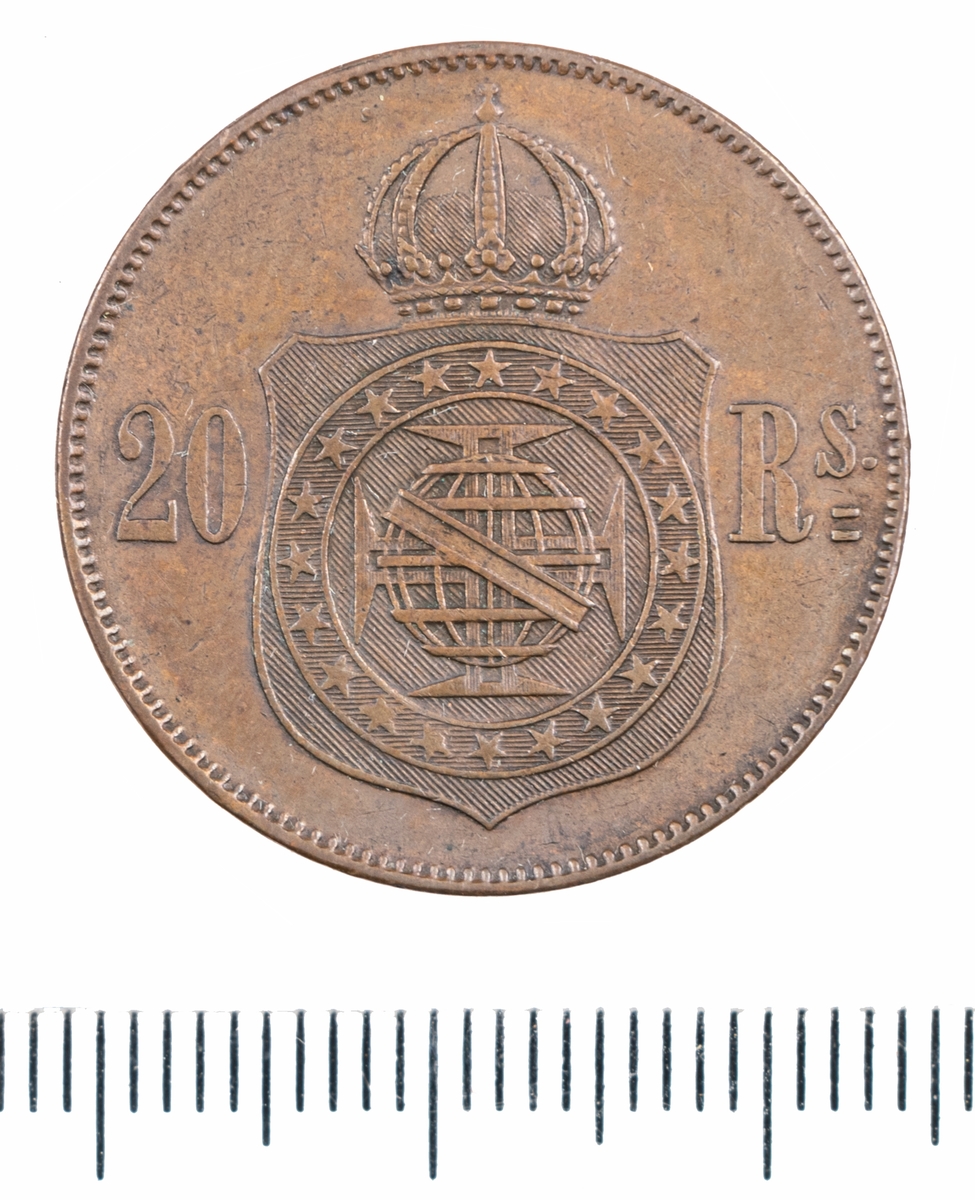 Mynt, Brasilien, 1869. 20 Reis
