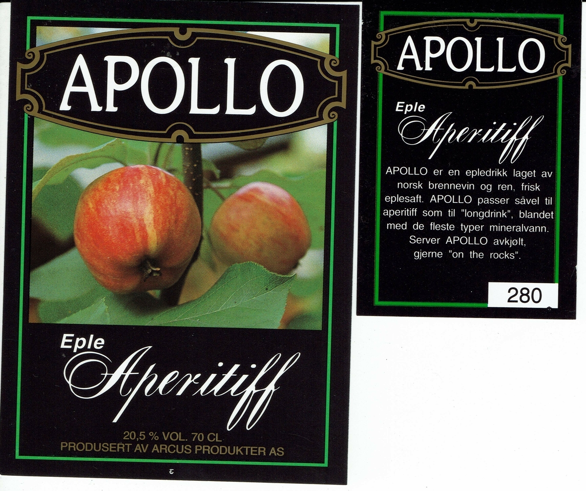 Apollo Eple Aperitiff. 20.5 % vol. Produsert av Arcus Produkter AS. 