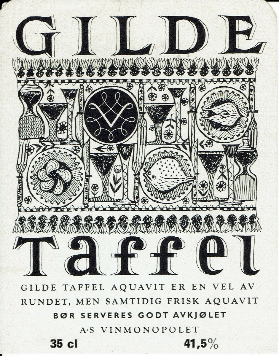 Gilde Taffel. A/S Vinmonopolet. Andre utgave. 41.5%. 