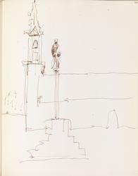 Studie av kirke [Skisse]