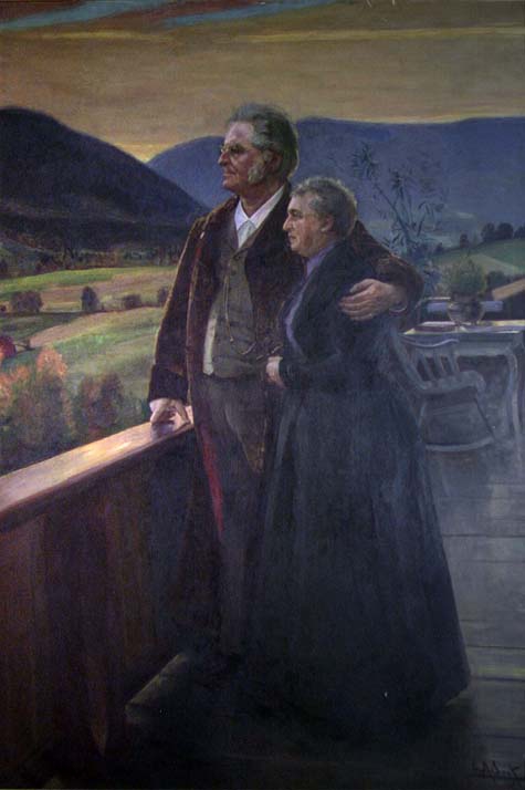 Dikteren Bjørnstjerne Bjørnson og hans hustru Karoline på Aulestad [Maleri]