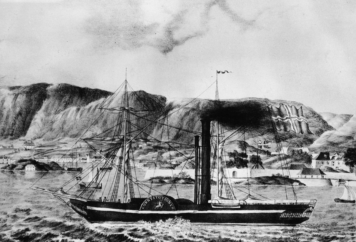 transport, båt, dampskip, eksteriør, Constitutionen, Bergen