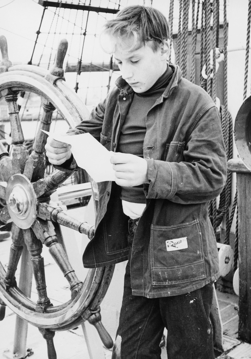 transport, båt, Christian Radich, gutt, brev