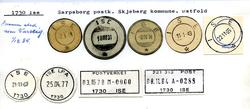 Stempelkatalog. 1730 Ise, Sarpsborg postk.,Skjeberg kommune,