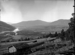 Kort: Ringebu. Utsikt fra prestegården over Ringebu mot nord