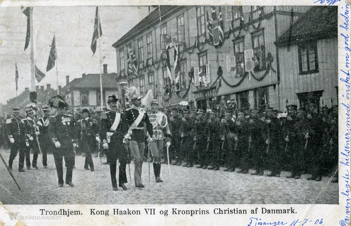 Kroningsreisen..Kong Haakon og Kronprins Christian av Danmark.
