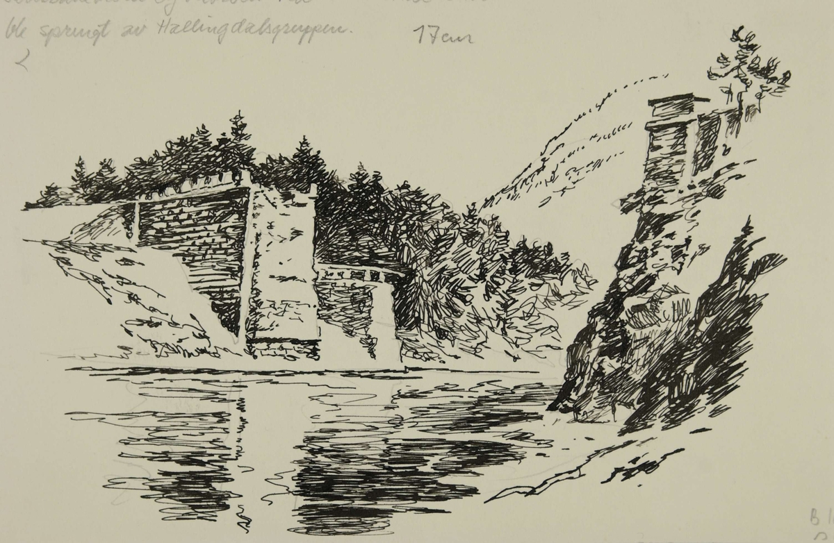 Broene ved Svenkerud ble sprengt for å sinke den tyske fremmarsj opp gjennom Hallingdal etter sammenbruddet.