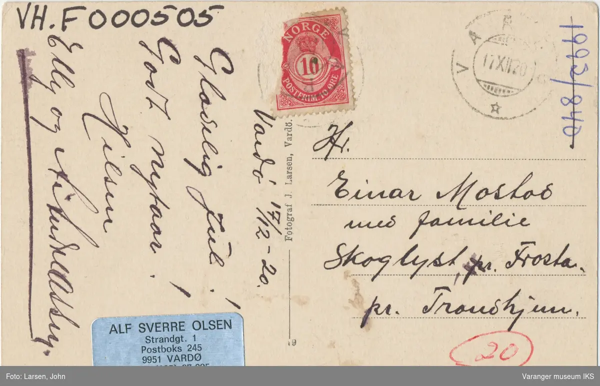 Postkort, Nordre Våg, ca. 1900