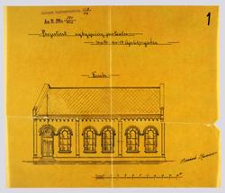 Projecteret nybygning paa tomten matr. no. 14 Apotekergaden 