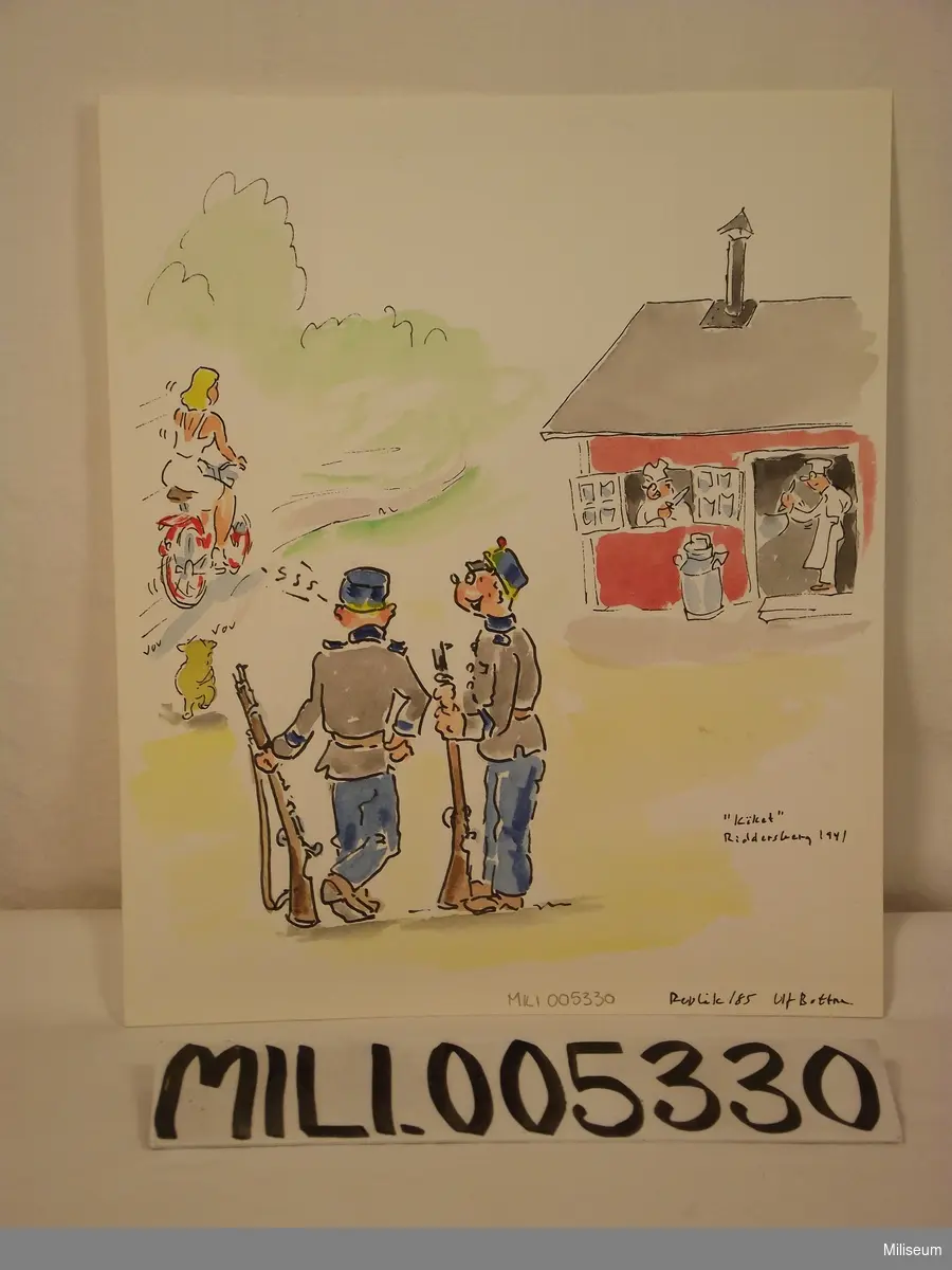 Akvarell av "Köket" vid Riddersberg 1941 av Ulf Bottne.