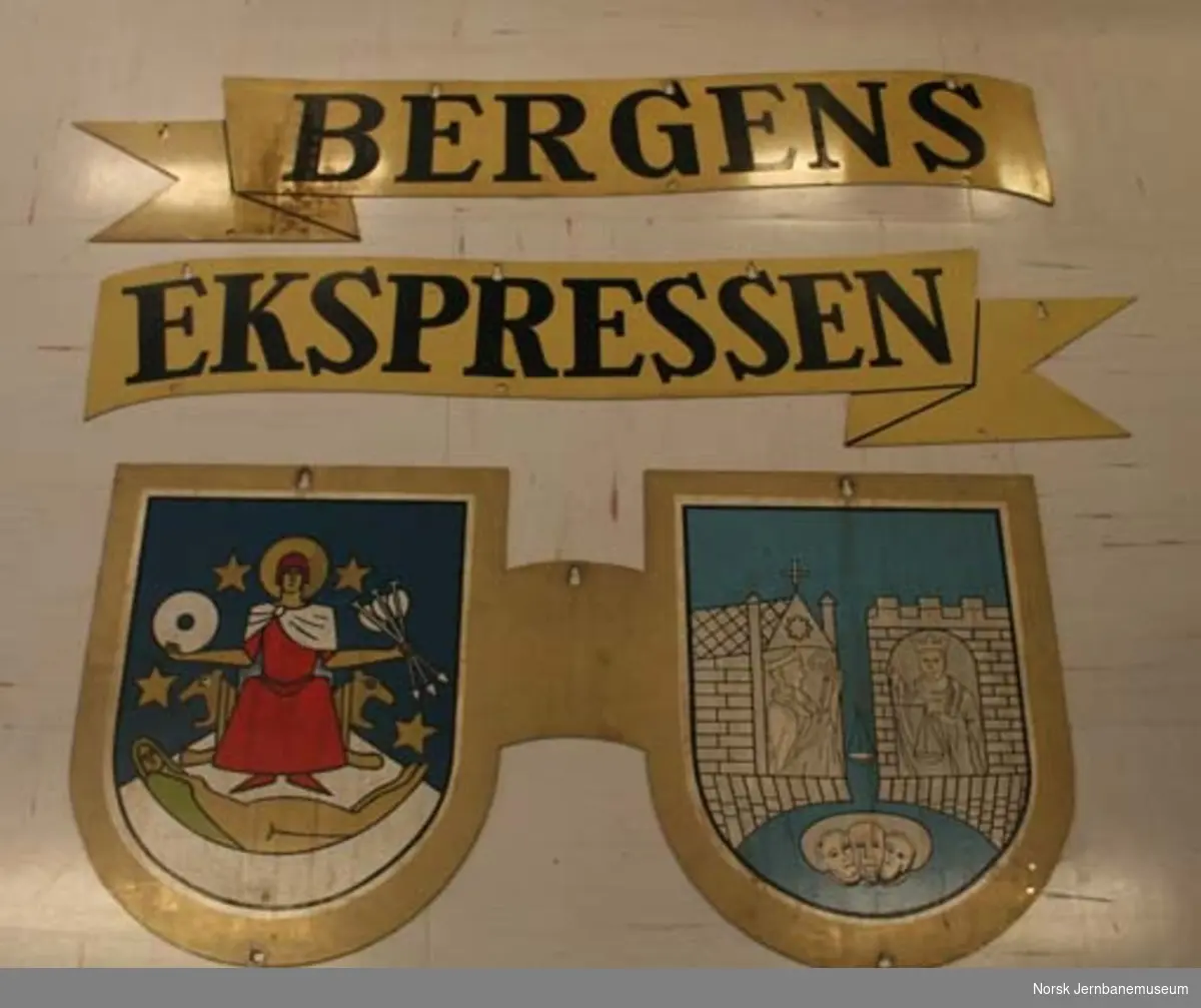 Skilt "Dovre ekspressen" / "Bergens Ekspressen"