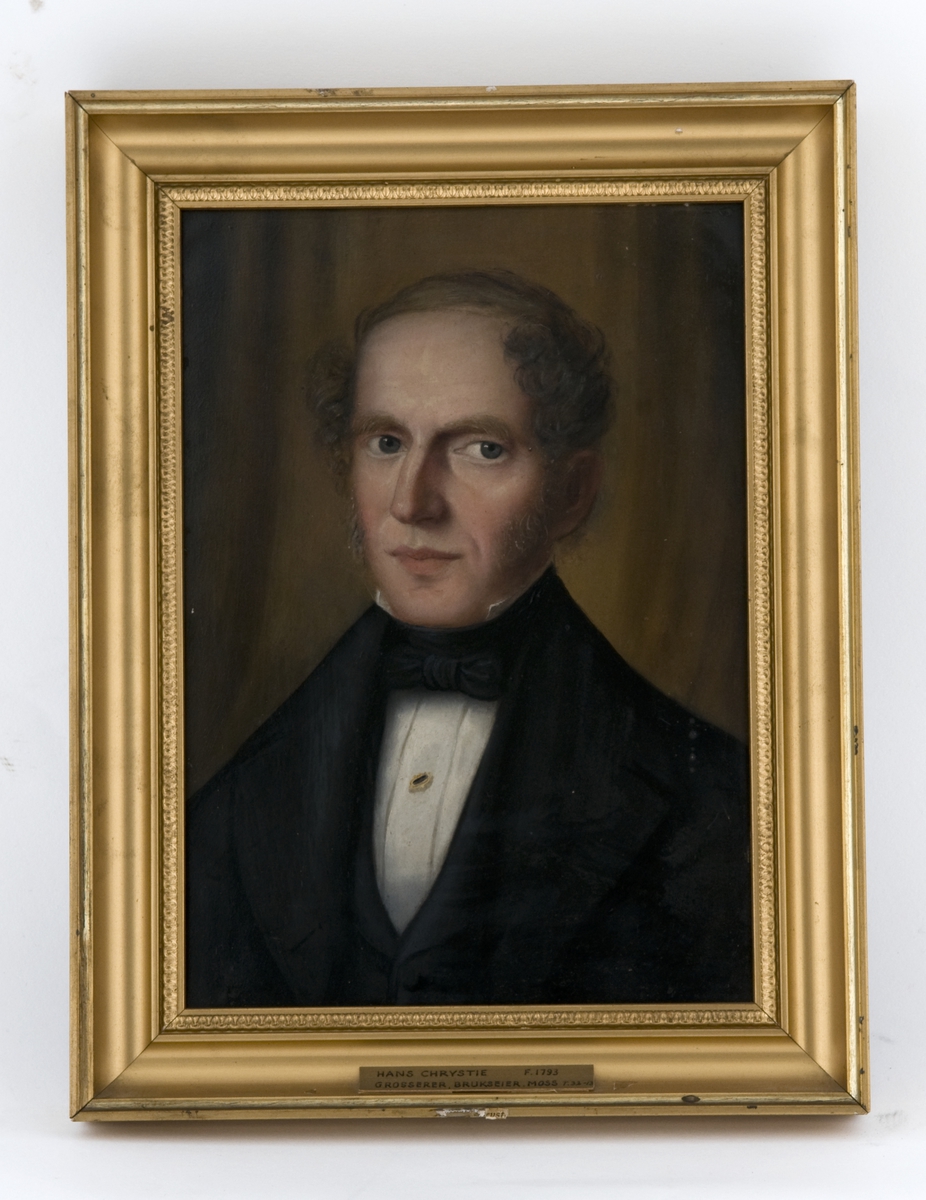Brystportrett av Hans Chrystie d. y. (1793-1877), norsk bruks- og godseier, politiker og forretningsmann.