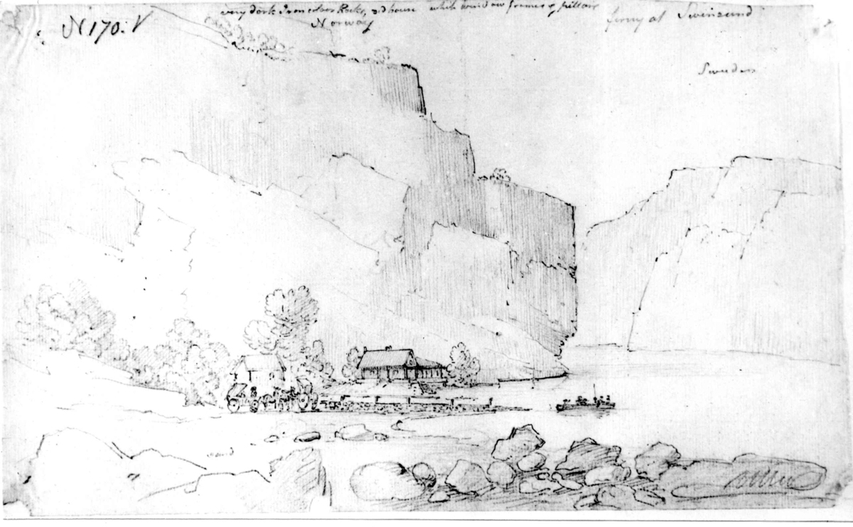 Østfold
Fra skissealbum av John W. Edy, "Drawings Norway 1800".