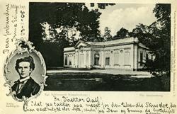 Postkort. Hilsen. Fotografisk motiv. Svart/hvitt. Motiv fra 