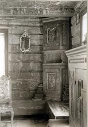 Interiør fra oppstue, Kleppen, Sauland, Hjartdal, Telemark. 